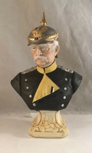 Antique Otto Von Bismarck German Porcelain Portrait Bust Ernst Bohne & Sohne