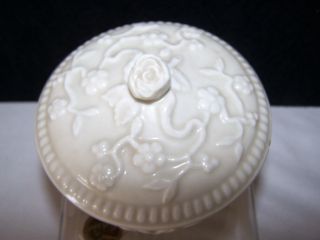 RARE Antique 18th Century ST CLOUD Porcelain JAR & LID Prunus Pattern ROSE TOP 2