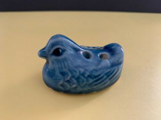 Miniature Dove,  Glazed Solid Ceramic Flower Frog,  Vintage