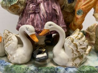 Capodimonte Boy & Girl with Swans Large Bisque Figural Grouping Vintage Italian 3