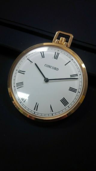 Vintage swiss CONCORD pocket watch gold plated conditon 17j 3