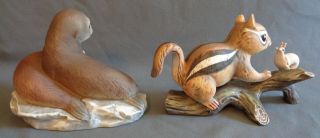 Vintage 1980s Homco Masterpiece Porcelain Baby Animals Seal Chipmunk Figurines 3