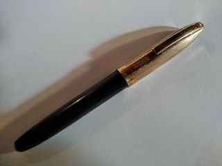 Vintage Sheaffer Snorkel Pfm V Black Gold Filled Cap Fountain Pen 14k Nib - 1960s