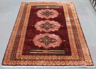 Indian Rug 42  X79  Hand Woven Carpet 107x203cm Oriental Wool Rug Vintage Decor