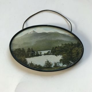 Vintage Small Oval Picture Photo Of Mt.  Chocorua And Lake,  White Mts. ,  N.  H.
