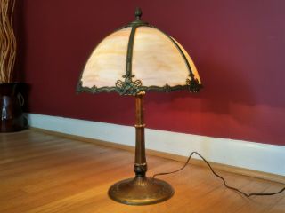 Antique E.  Miller & Co 1106 Art Nouveau Caramel Slag Glass Table Lamp