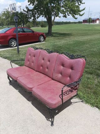 Vintage Woodard Meadow Craft Wrought Iron Patio Furniture Couch Ft.  Wayne,  In