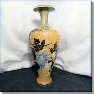 Royal Doulton Slaters Patent Pretty Tube Lined Chine Ware Vase C.  1902 –1922