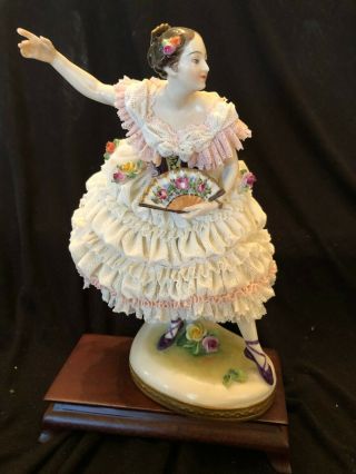 Tall,  Dresden,  Lace,  Collectible,  Volkstad,  Germany,  Dancer,  Flower,  Victorian,  Artdeco