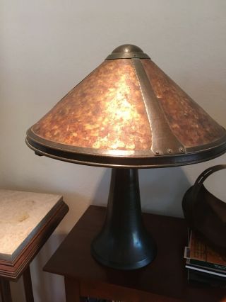 Dirk Van Erp Copper Hammered Copper And Mica Table Lamp Circa 1915
