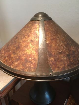 Dirk Van Erp Copper Hammered Copper and Mica Table Lamp circa 1915 2