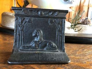 One Antique Art Deco Egyptian Revival Sphinx Bookend 1920s