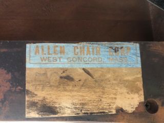 Vtg Antique OAK WOOD BANKER CHAIR office Solid Wood swivel Allen Chair Co MASS 2