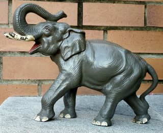 Antique Hubley Cast Iron Elephant Doorstop - Orig Paint