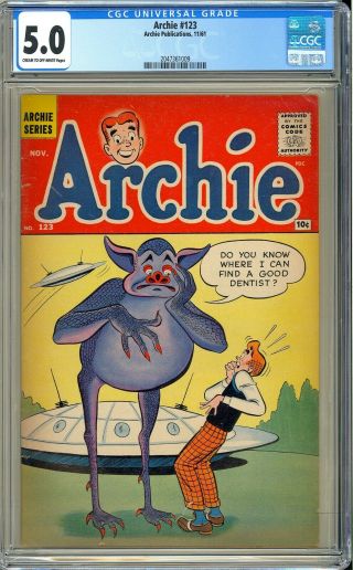 Archie Comics 123 Alien Ufo Horror Monster Sci - Fi Cover 1961 Cgc 5.  0