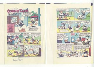 Donald Duck Tells About Kites Comic Production Stats SIGNED Phelps Art 2