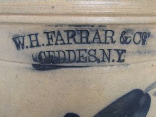 Antique W.  H.  Farrar & Co.  Stoneware Crock Cobalt Blue York 2 Gallon 2