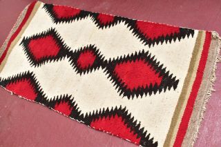 Vintage Native American Textile Weaving Navajo Indian Rug 38 " X 19 " Antique