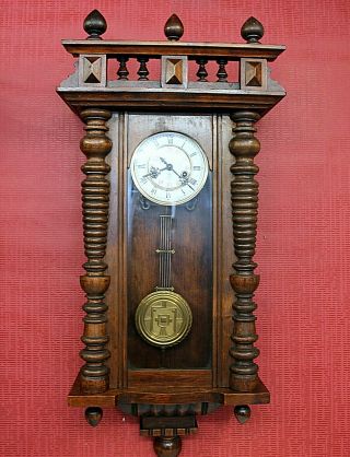 Antique Wall Clock Chime Clock Regulator 19th Century Gustav Becker