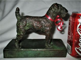 Antique E.  B.  Parsons Gorham Bronze Single Dog Art Deco Statue Sculpture Bookend