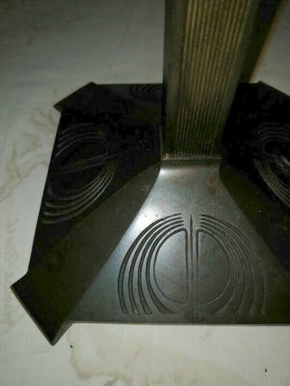 Vtg Art Deco Mission Arts & Craft Table Lamp Base Near Black Bronzed 1900 - 1940