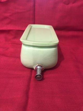 Vintage 1940 ' s Jadeite/Jade refrigerator water dispenser with lid no chips NM 2