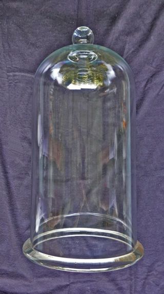 Vintage Vacuum Glass Bell Jar - Dome Height 19 " Diameter X 8 5/8in.  "