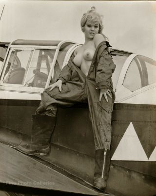 1962 Vintage Vicki Kennedy Aviation Female Nude Russell Gay Silver Gelatin Photo