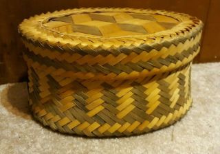 Choctaw Basket Large Vintage Native American Indian Gathering Basket With Lid