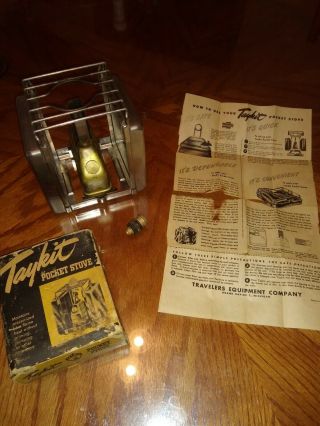 Vintage Taykit Pocket Stove Camping Stove.  Complete.