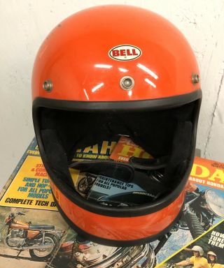 Vintage Bell Star 120 Toptex Motorcycle Helmet Size 7 - 1/2
