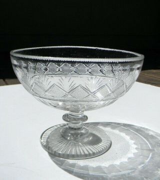 Georgian Anglo Irish Cut Glass Fruit Bowl Punch Compote Blown Crystal 1800