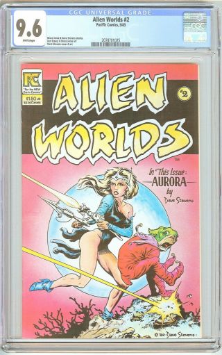 Alien Worlds 2 Cgc 9.  6 White Pages (1983) 2078701025 Dave Stevens Cover