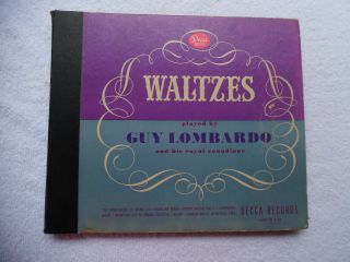 Waltzes Guy Lombardo Decca 78 Rpm 10 " 4 Record Album No.  A - 509 198 - 1a