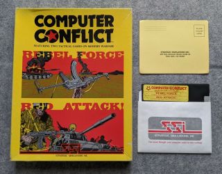 Computer Conflict Box / Disk Apple Ii Ssi Rare Vintage Computer Game 1980