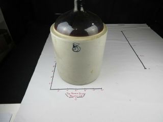Antique 5 Gallon Western Stoneware No.  5 Crock Jug Moonshine Whiskey Solid