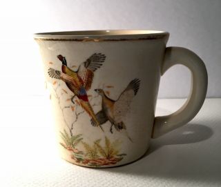 Vintage Pheasant Coffee Mug 8 Oz Cup Ceramic Made In Usa 1960s
