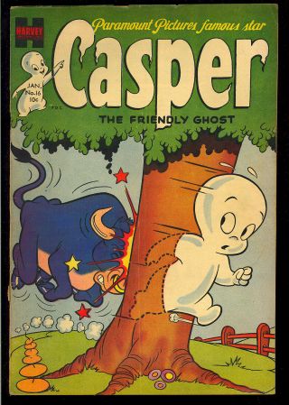 Casper The Friendly Ghost 16 Early Harvey Golden Age Comic 1954 Vg,