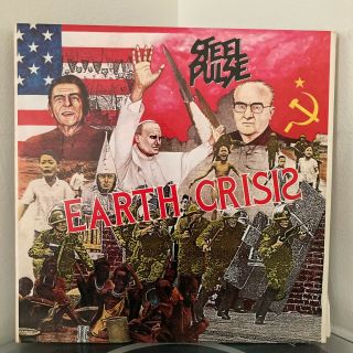 Steel Pulse Earth Crisis Lp 1984 Elektra Orig Us Press Black Labels Vg,  / Ex