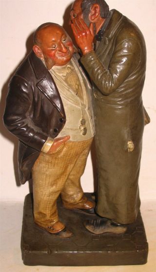 Early 20th Century Austrian Terracotta Or Ceramic Figure Group Of Two Jews