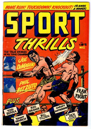 Sport Thrills 12 In Fn/vf A 1951 Star Golden Age Sports Comic