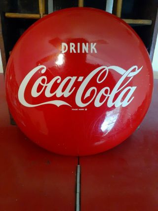 Vintage 12 Inch Coca - Cola Soda Button Sign