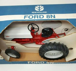 Ford 8N Holland 1/8th Scale Toy Tractor Gray Red Ertl Vintage 2