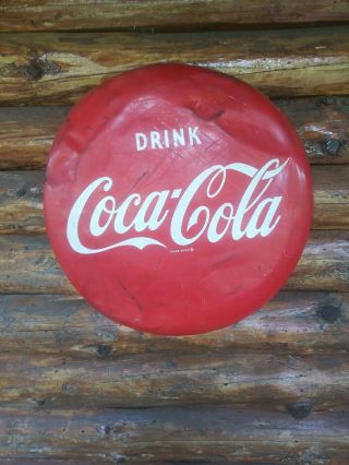 Vintage 24 " Am53 Coca Cola Button Sign