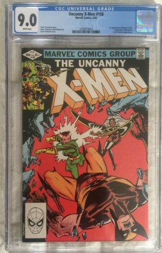 Uncanny X - Men 158 Cgc 9.  0 Marvel 1982 White Pages 1st Xmen Rogue Appearance