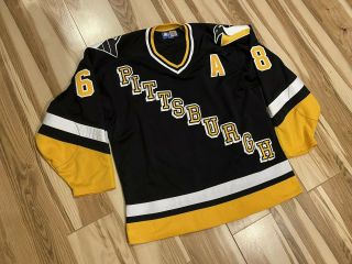 Rare Vintage 90s Jaromir Jagr Pittsburgh Penguins Starter Hockey Black Jersey