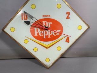 Vintage 1960 ' s Old DR.  PEPPER Light Up PAM Antique ADVERTISING Wall DINER CLOCK 3