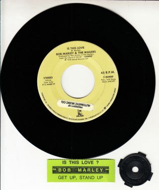 Bob Marley Is This Love? & Get Up,  Stand Up 7 " 45 Record Rare,  Juke Box Strip