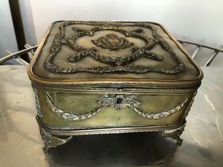 Antique French Gilt Bronze Dresser Box With Napoleon II Style Ornaments 2