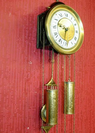 Old Small Wall Clock Comtoise Chime Clock By F.  Bouduin A St.  Claude